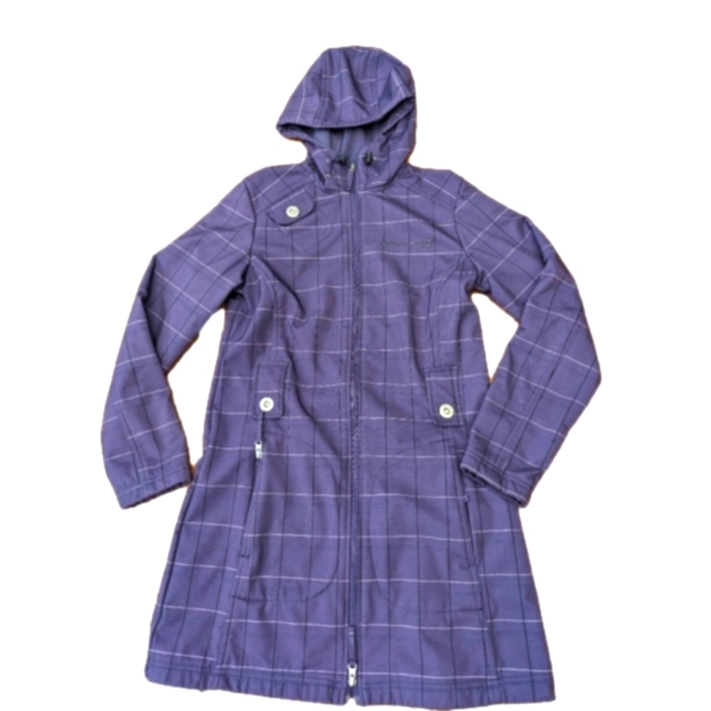 Free Country fleece lined purple Softshell Long Jacket, women's size S